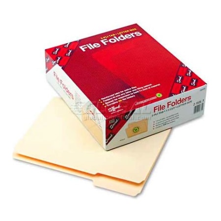 Smead Smead File Folder, 1/3 Cut First Position, Reinforced Top Tab, Letter, Manila, 100/Box 10335